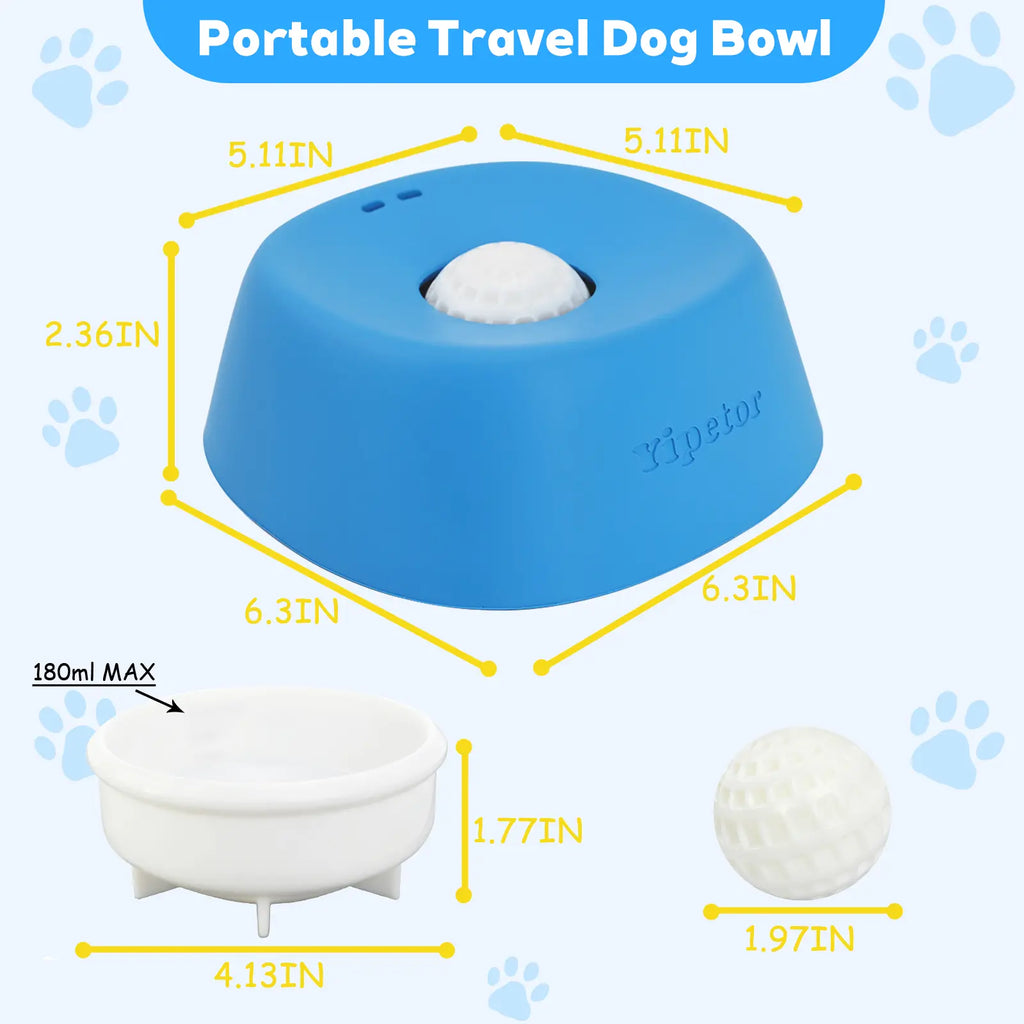 Yipetor OrbitLick™ Slow Feeder Bowl – Interactive Rolling Ball Liquid Lick Mat for Dog Enrichment & Nutrition