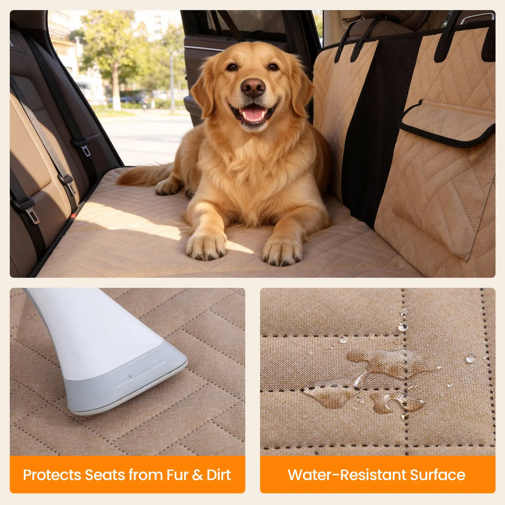 Dog Car Seat Full-Cover Waterproof Back Seat Protector, Foldable
