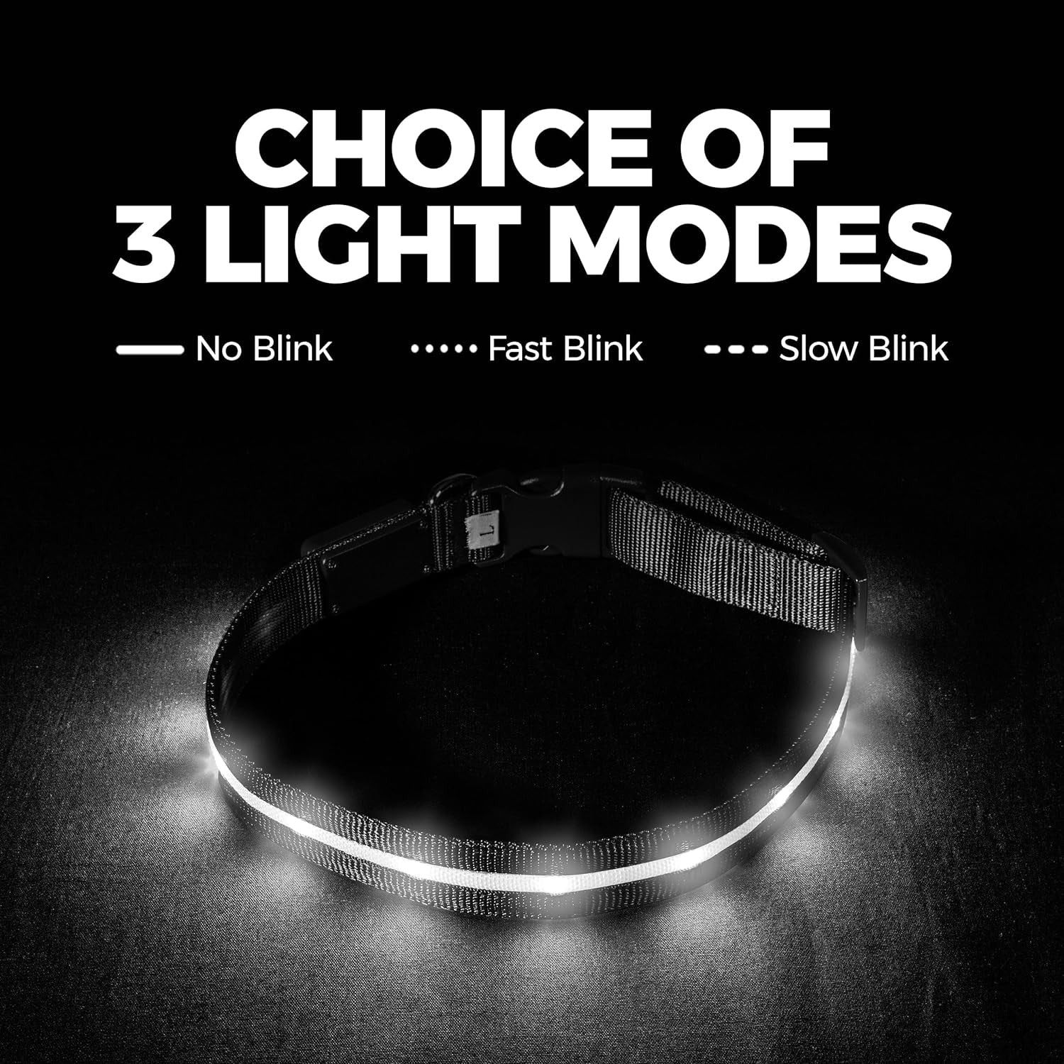 The NightGlow™ Ultra-Visibility LED Rechargeable Collar Rechargeable