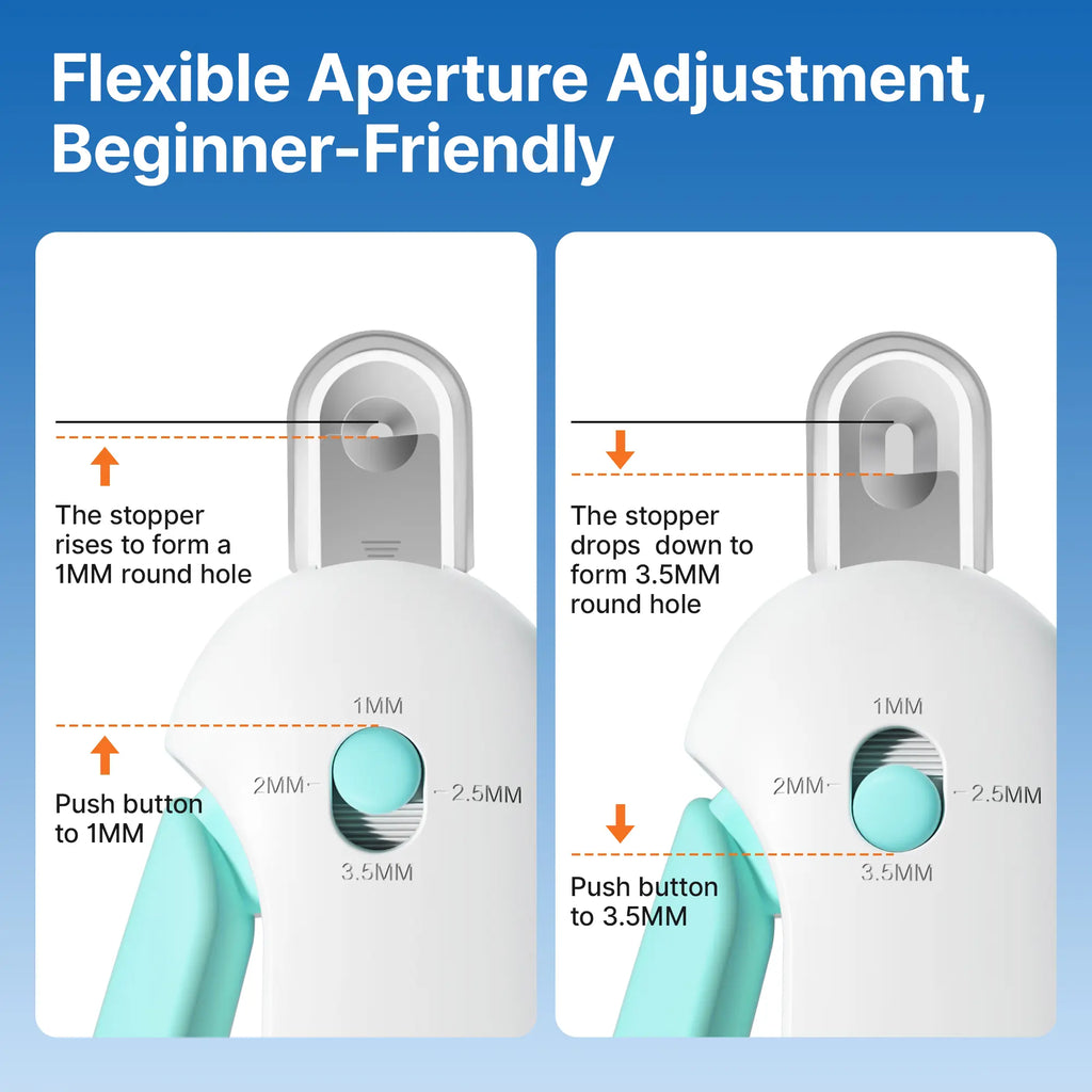 Potaroma 4-in-1 Adjustable Cat Nail Clipper – Safe Anti-Splash Claw Trimmer with Hidden Nail File