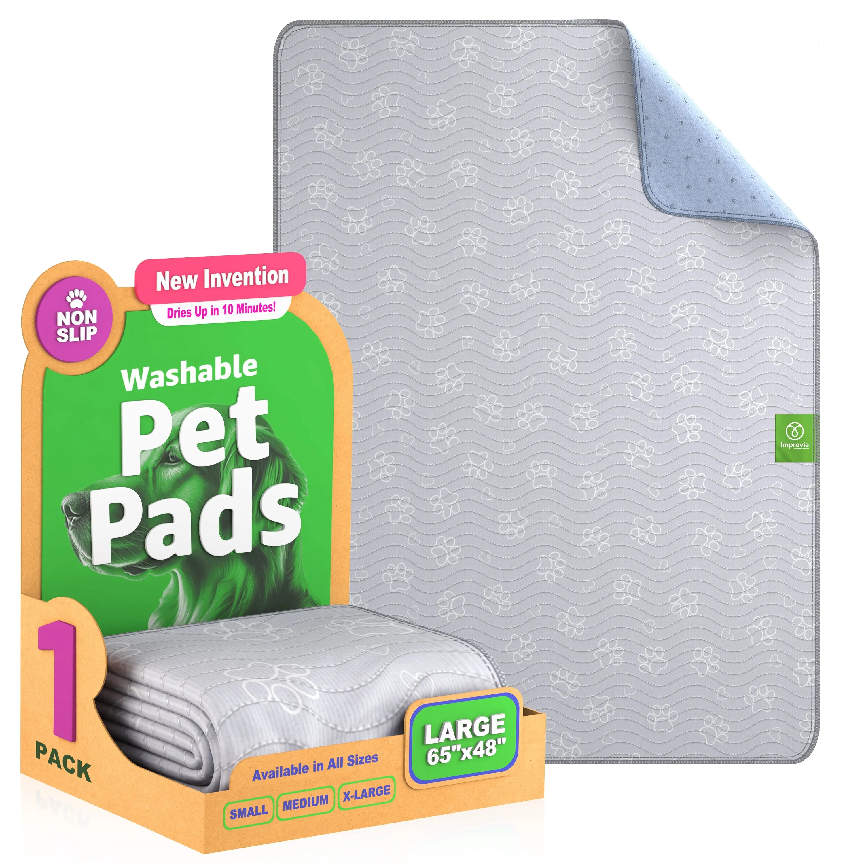 Improvia Reusable Ultra-Absorbent Puppy Pads – Washable Leakproof Dog Training & Whelping Mats