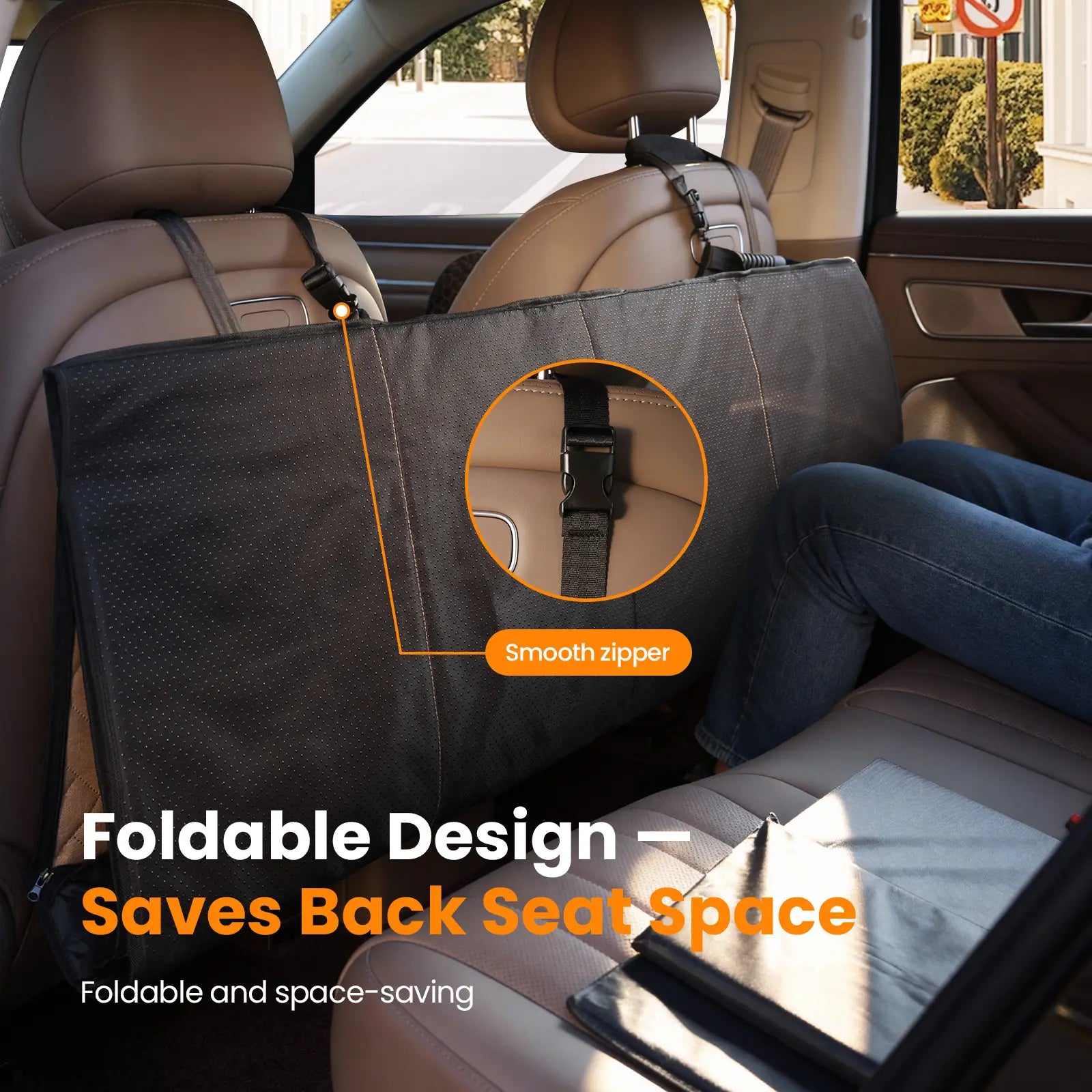 Dog Car Seat Full-Cover Waterproof Back Seat Protector, Foldable