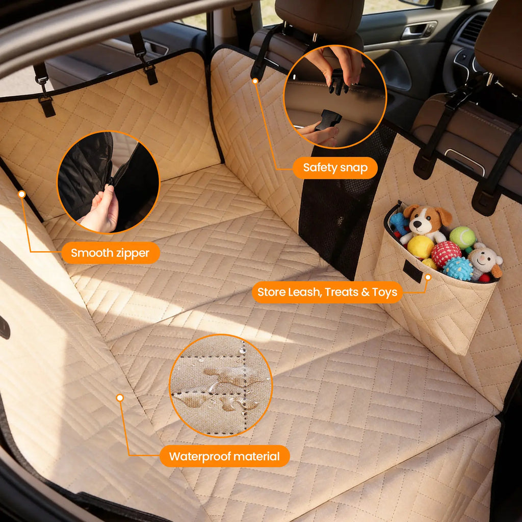Dog Car Seat Full-Cover Waterproof Back Seat Protector, Foldable