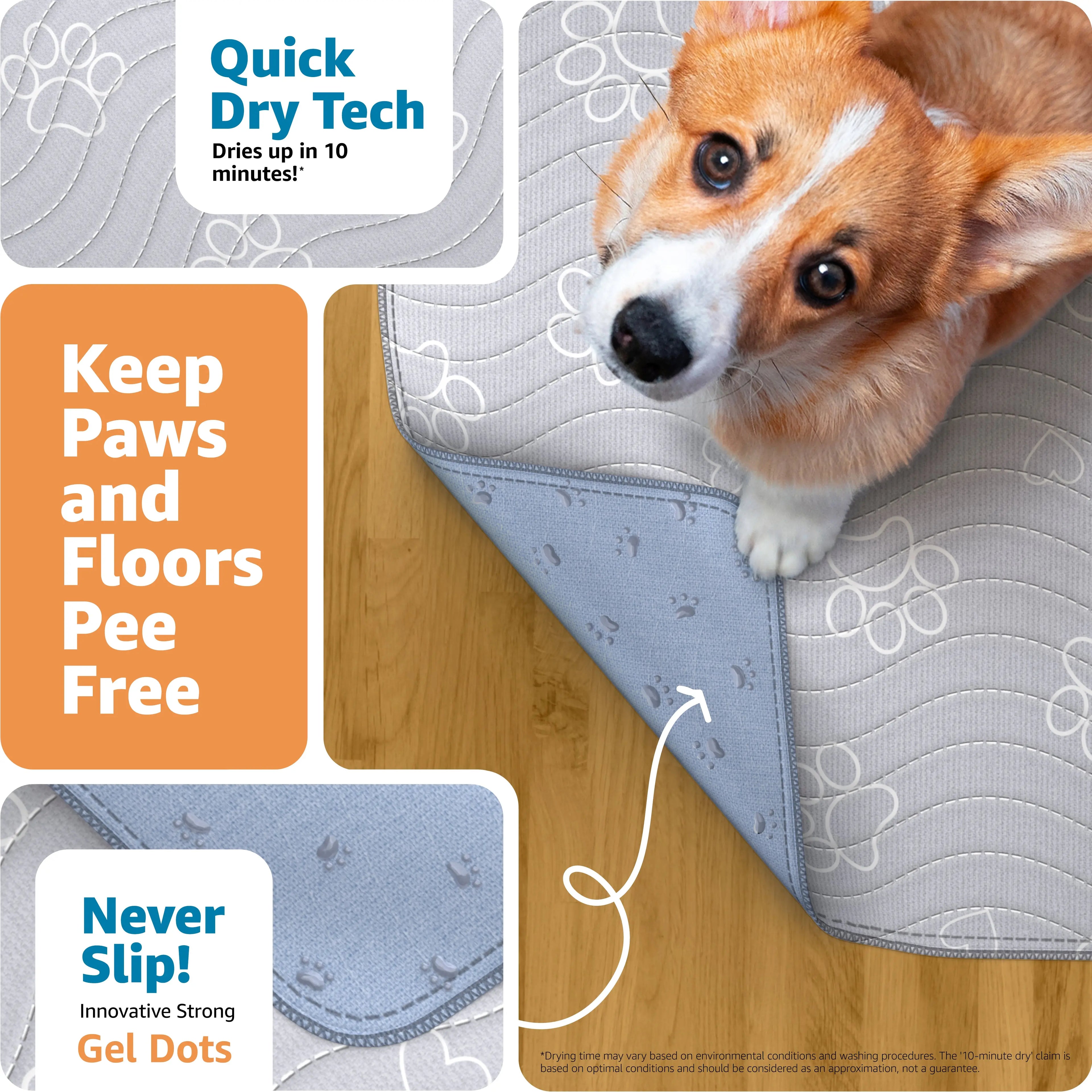 Improvia Reusable Ultra-Absorbent Puppy Pads – Washable Leakproof Dog Training & Whelping Mats
