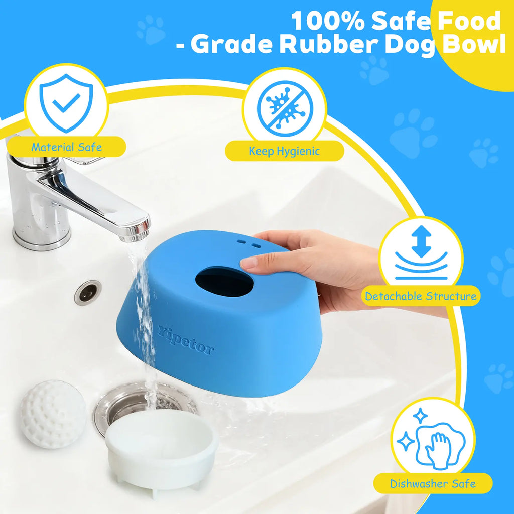 Yipetor OrbitLick™ Slow Feeder Bowl – Interactive Rolling Ball Liquid Lick Mat for Dog Enrichment & Nutrition