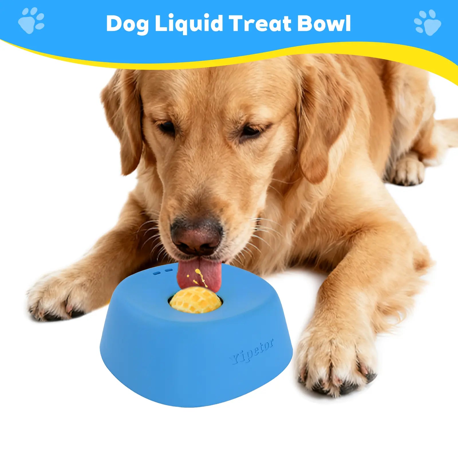 Yipetor OrbitLick™ Slow Feeder Bowl – Interactive Rolling Ball Liquid Lick Mat for Dog Enrichment & Nutrition