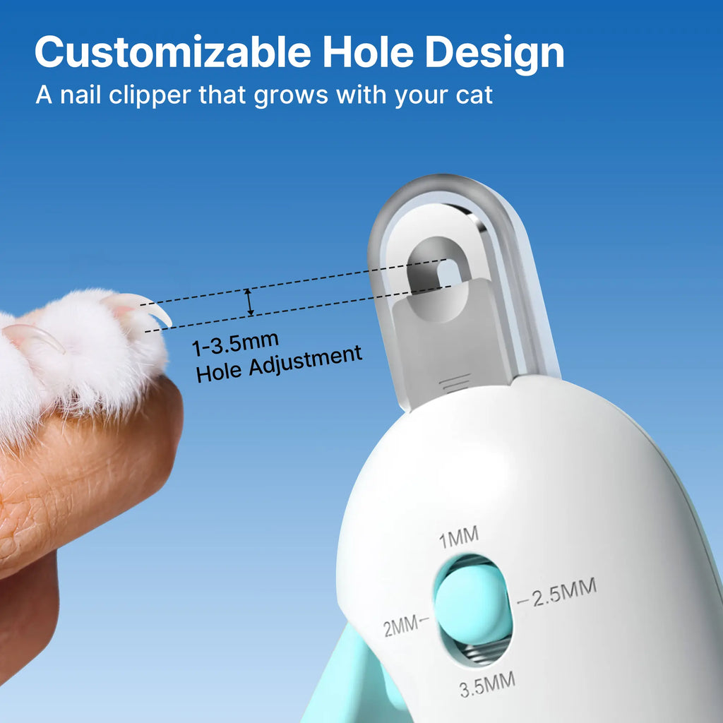 Potaroma 4-in-1 Adjustable Cat Nail Clipper – Safe Anti-Splash Claw Trimmer with Hidden Nail File