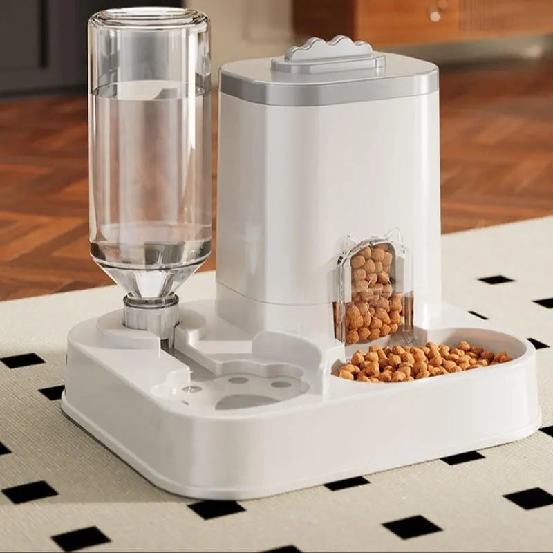 The PureFlow™ 2-in-1 Pet Feeder & Waterer – Gravity-Fed Food Basin & Automatic Dispenser