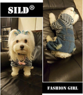 Pet Denim Jumpsuit Dog Jeans Hoodies Cool Blue Coat Medium Small Dogs Classic Jacket Puppy Blue Vintage Washed Vests (L)
