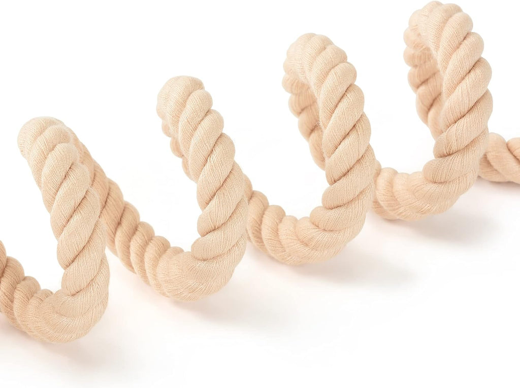 Dog Leash, Braided Cotton Rope Leash with Leather Tip