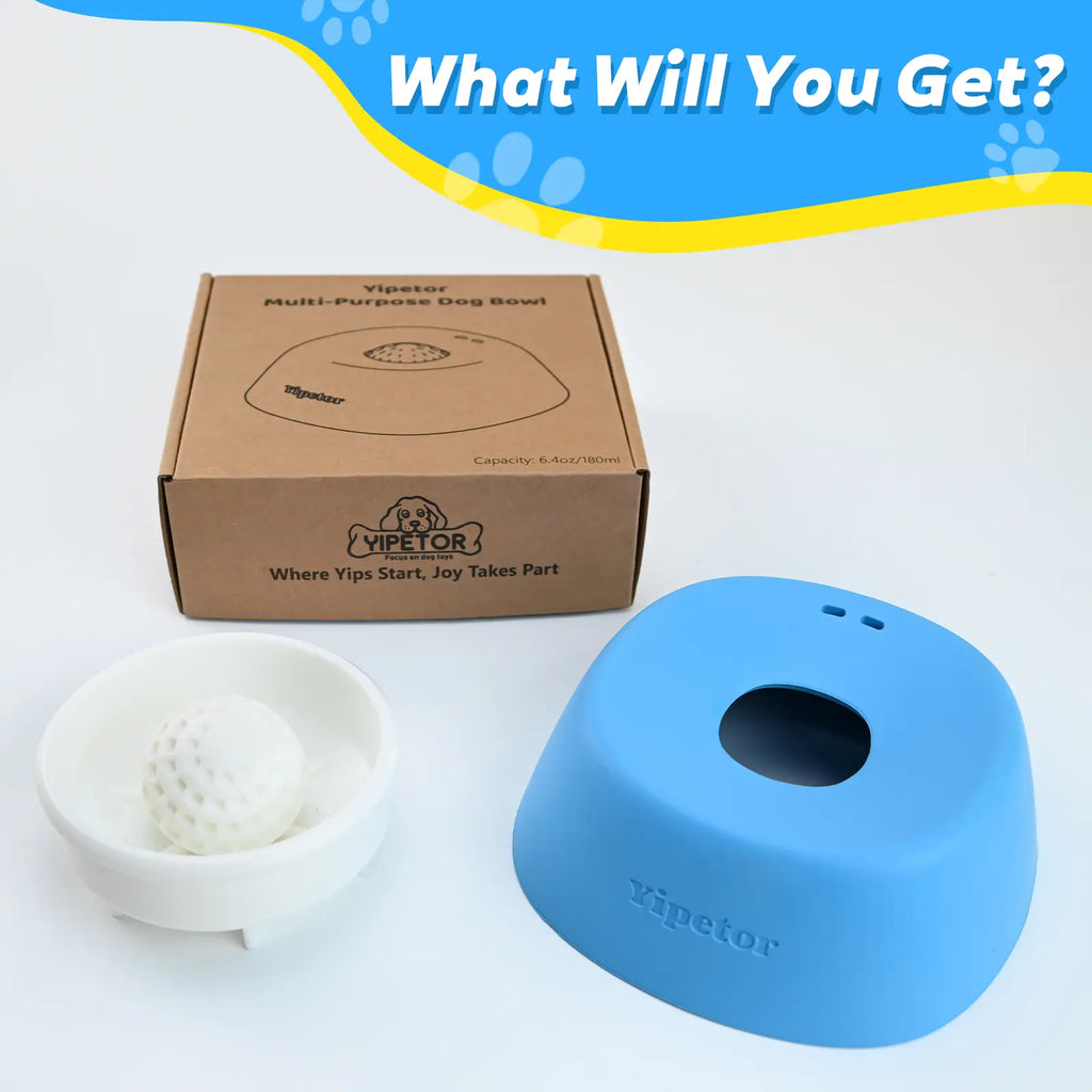 Yipetor OrbitLick™ Slow Feeder Bowl – Interactive Rolling Ball Liquid Lick Mat for Dog Enrichment & Nutrition