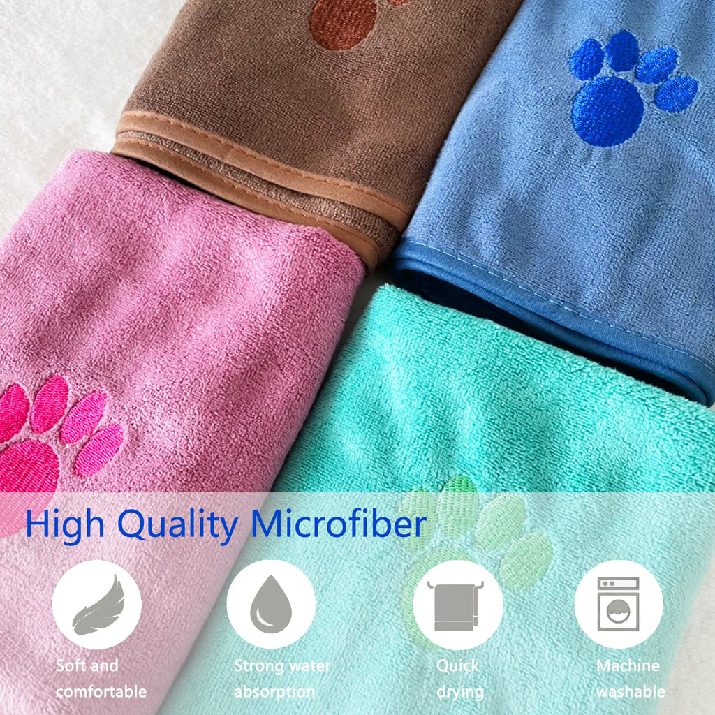 The CozyPaw™ Luxury Embroidered Dog Bathrobe – Super-Absorbent Quick-Dry Pet Dressing Gown