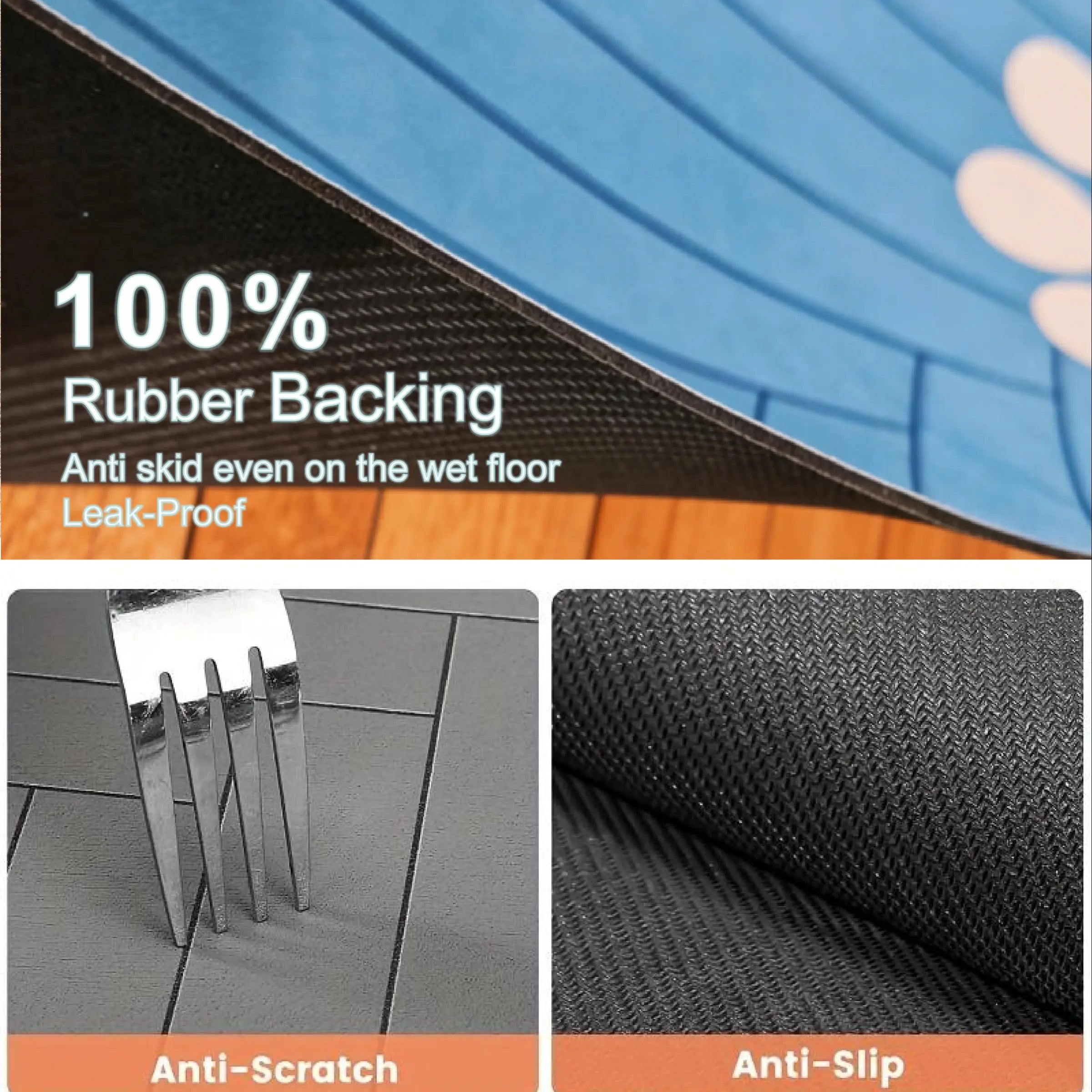 Quick Drying Absorbent Pet Feeding Mat, Non-Slip Rubber