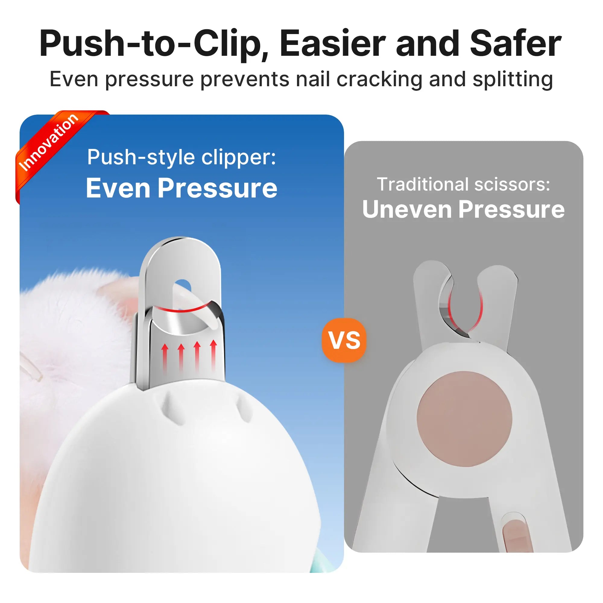 Potaroma 4-in-1 Adjustable Cat Nail Clipper – Safe Anti-Splash Claw Trimmer with Hidden Nail File