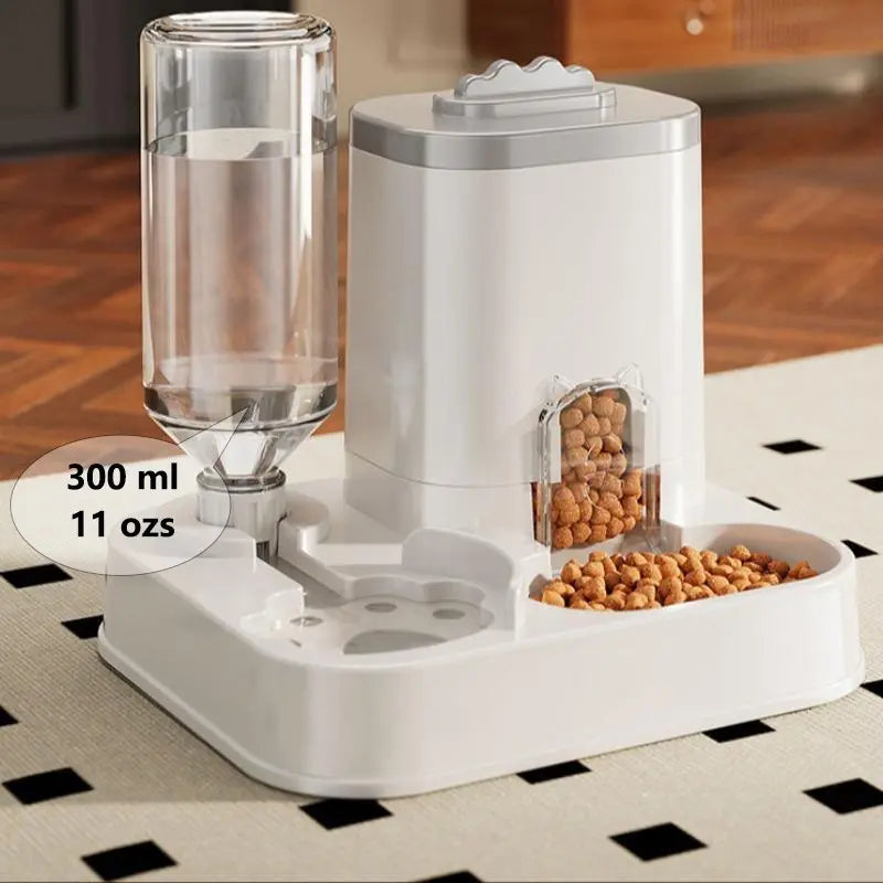 The PureFlow™ 2-in-1 Pet Feeder & Waterer – Gravity-Fed Food Basin & Automatic Dispenser
