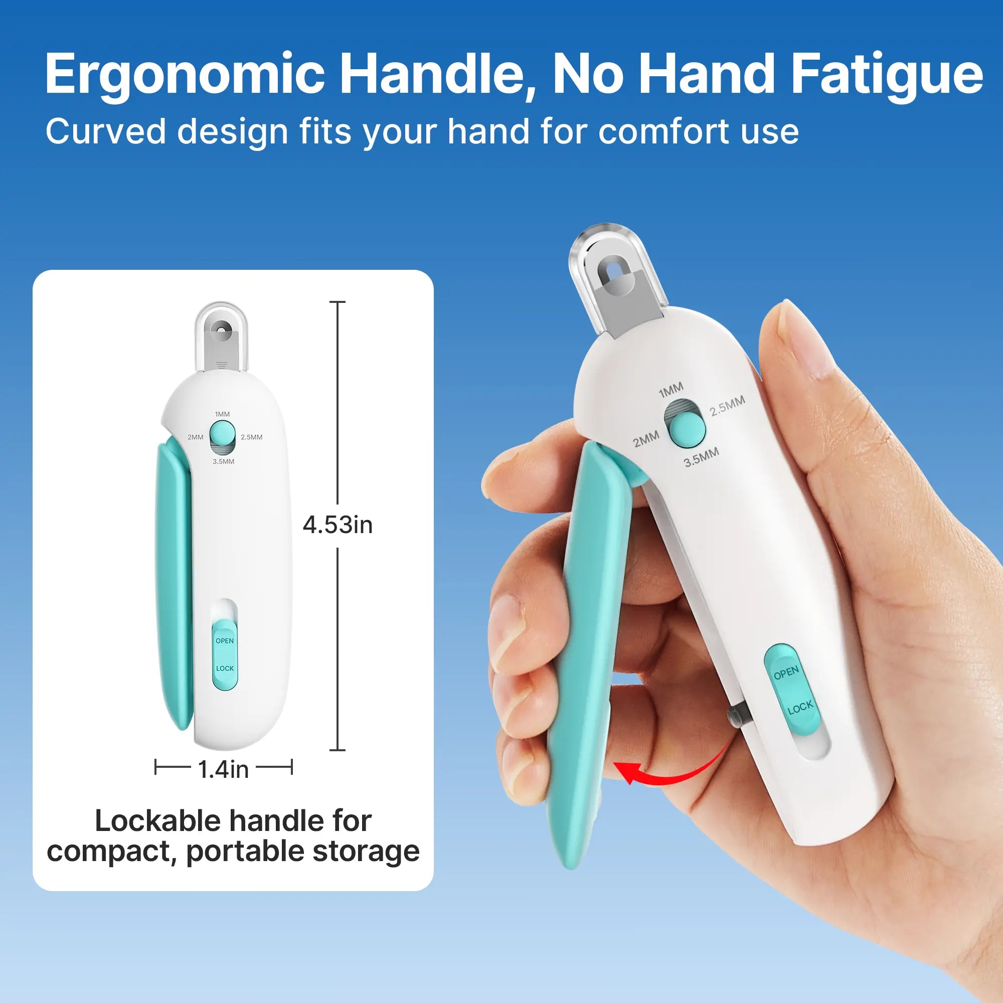 Potaroma 4-in-1 Adjustable Cat Nail Clipper – Safe Anti-Splash Claw Trimmer with Hidden Nail File
