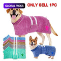 The CozyPaw™ Luxury Embroidered Dog Bathrobe – Super-Absorbent Quick-Dry Pet Dressing Gown
