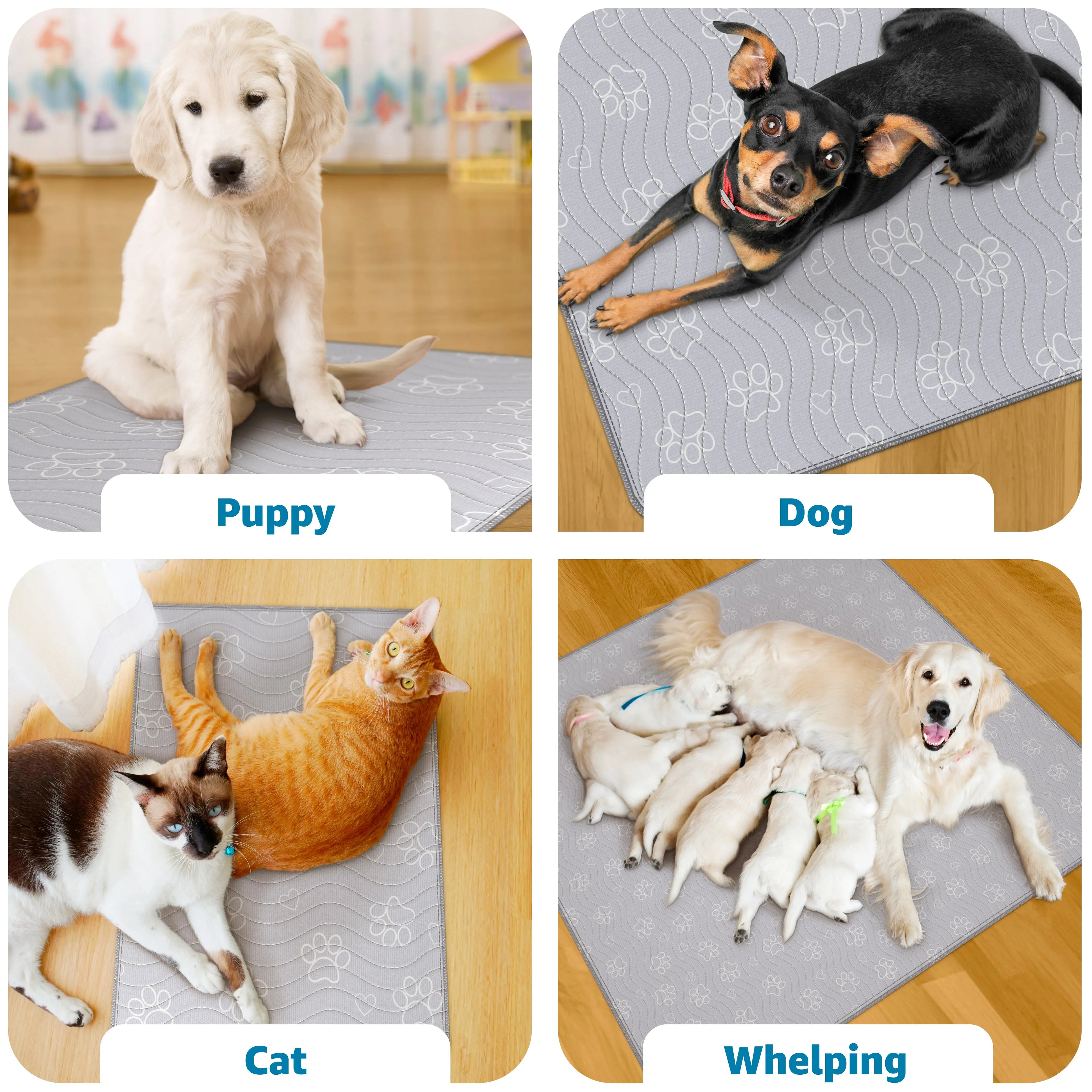Improvia Reusable Ultra-Absorbent Puppy Pads – Washable Leakproof Dog Training & Whelping Mats