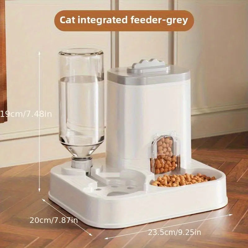 The PureFlow™ 2-in-1 Pet Feeder & Waterer – Gravity-Fed Food Basin & Automatic Dispenser