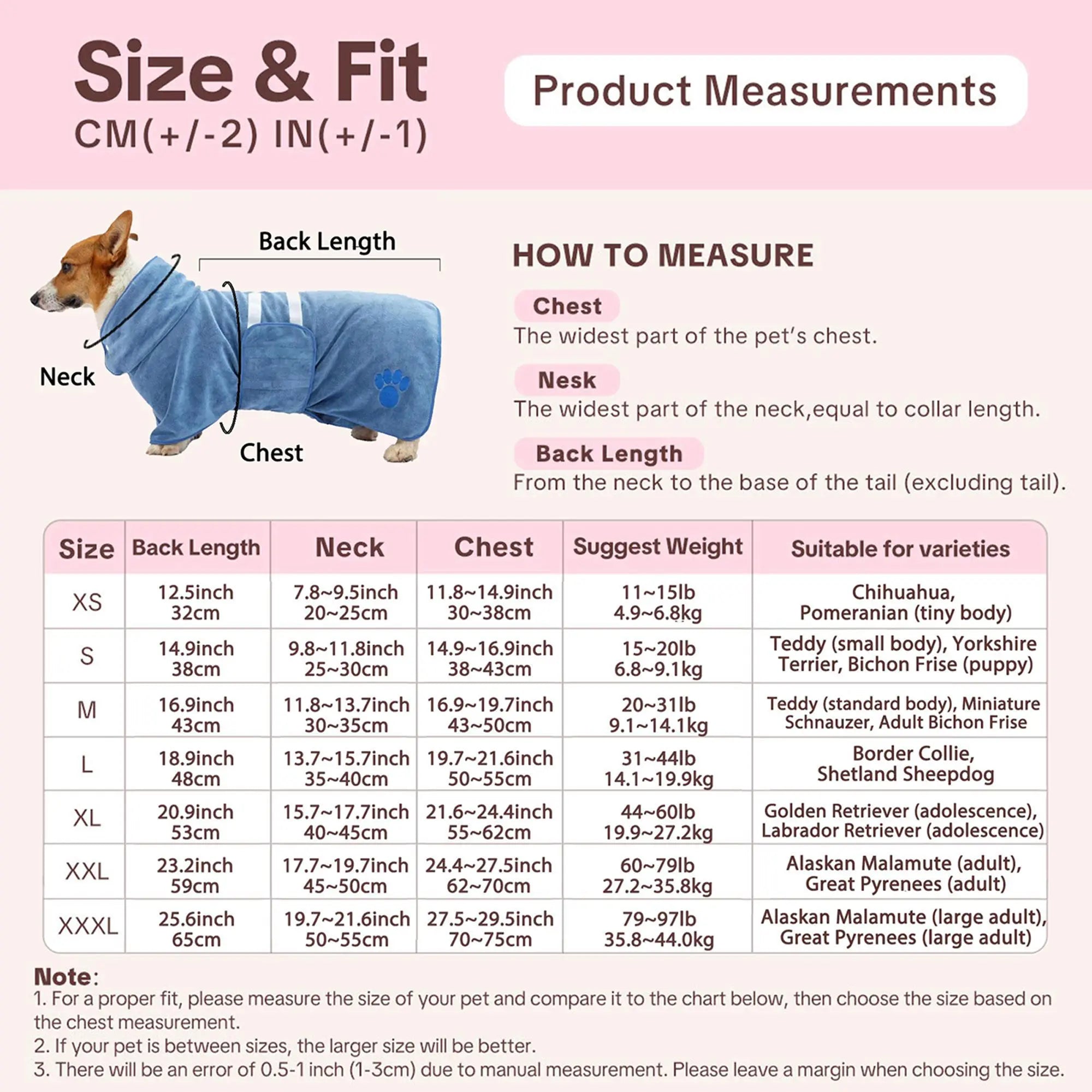 The CozyPaw™ Luxury Embroidered Dog Bathrobe – Super-Absorbent Quick-Dry Pet Dressing Gown